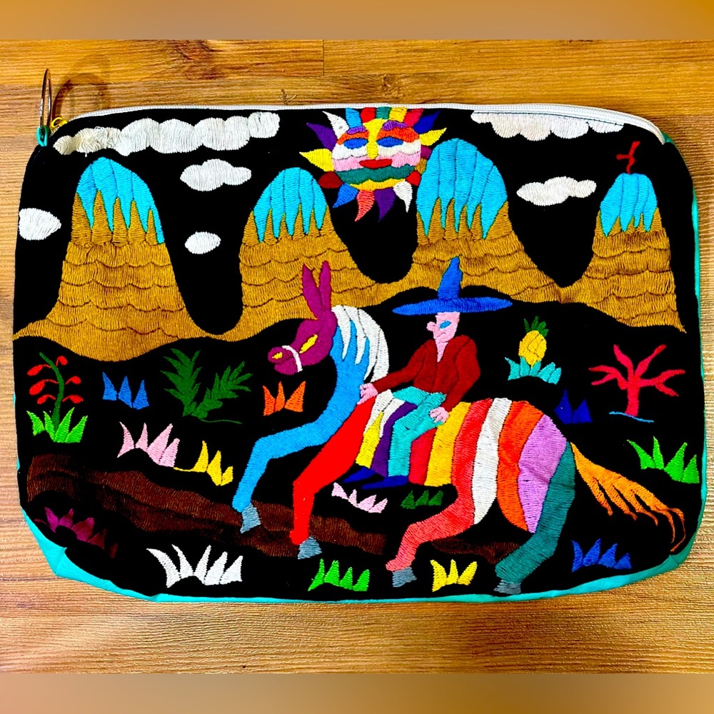 HANDSEWN OTOMI OVERSIZED CLUTCH